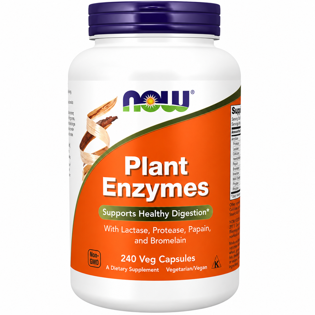 NOW Foods Plant Enzymes Supports Healthy Digestion 240 Veg Capsules