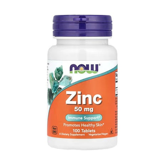 Now Foods Zinc 50mg – Immune Support & Healthy Skin | 100 & 250 Tablets