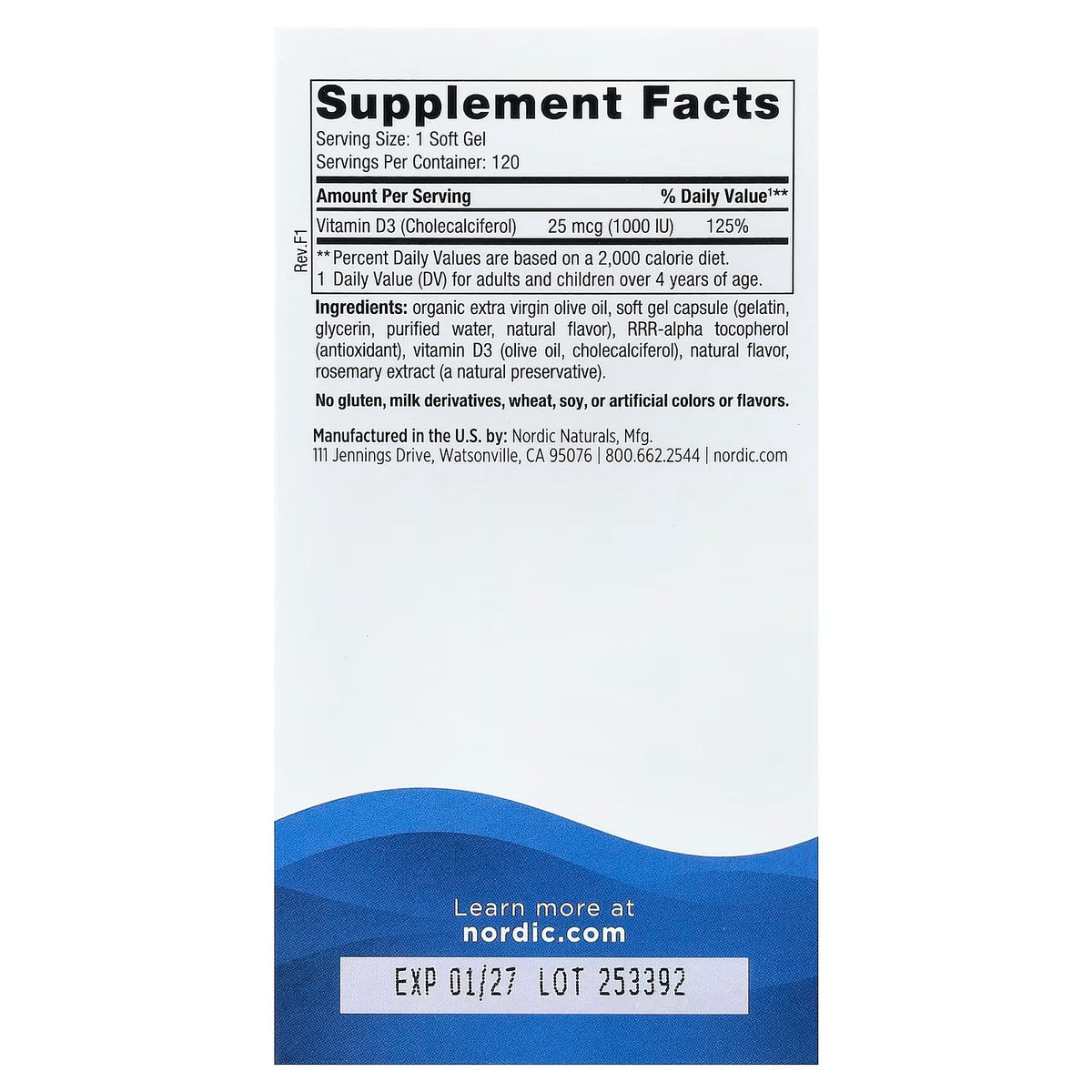 Nordic Naturals Vitamin D3 1000 IU