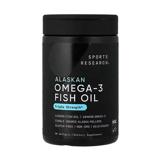 Sports Research Alaskan Omega-3 Fish Oil Triple Strength – 90 & 180 Softgels