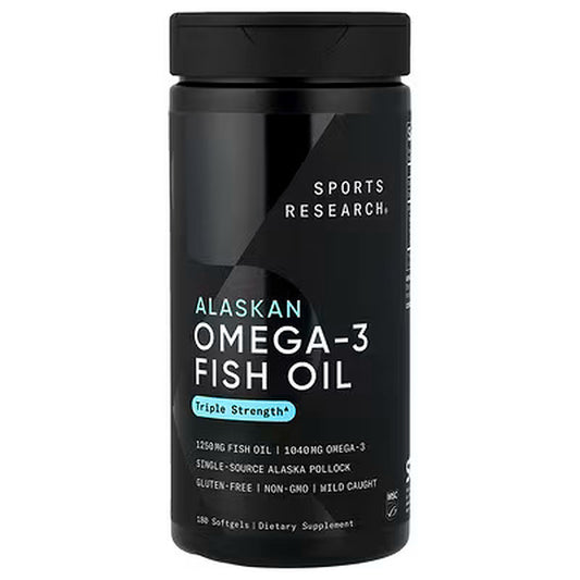 Sports Research Alaskan Omega-3 Fish Oil Triple Strength 180 Softgels