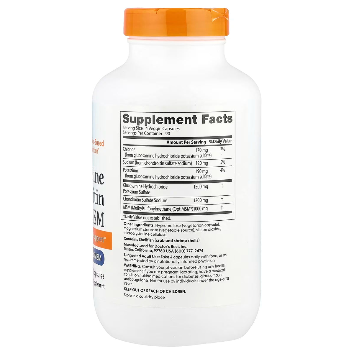 Doctor’s Best Glucosamine Chondroitin MSM with OptiMSM – 360 Veggie Capsules — product image 2