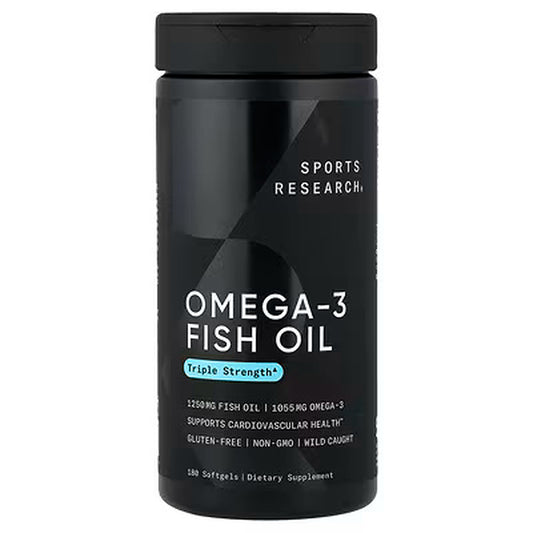 Sports Research Omega-3 Fish Oil Triple Strength 180 Softgels