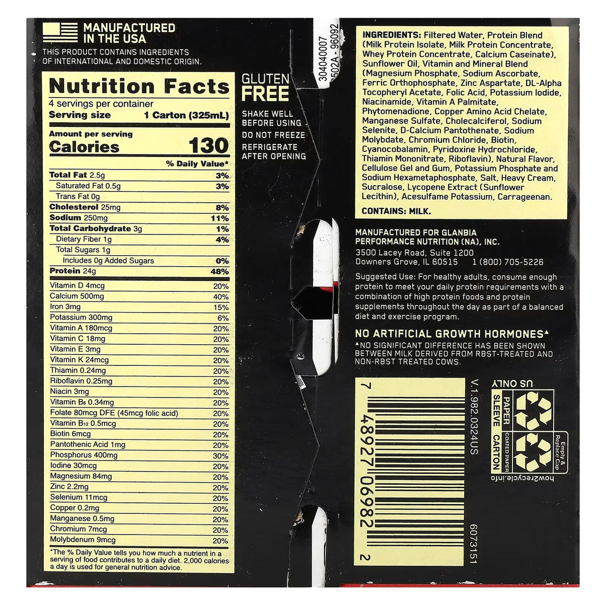 Optimum Nutrition Gold Standard Protein Shake – Vanilla, 4 × 325 mL — product image 3