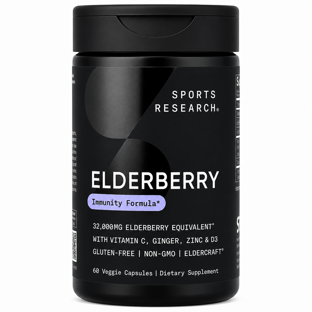 Sports Research Elderberry Immunity Formula – 32,000mg Equivalent with Vitamin C, Zinc & D3