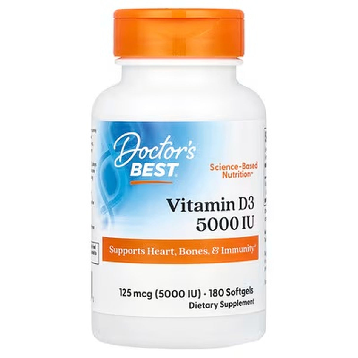 Doctor’s Best Vitamin D3 – 1,000, 2,000 & 5,000 IU, 180 Softgels — product image 4