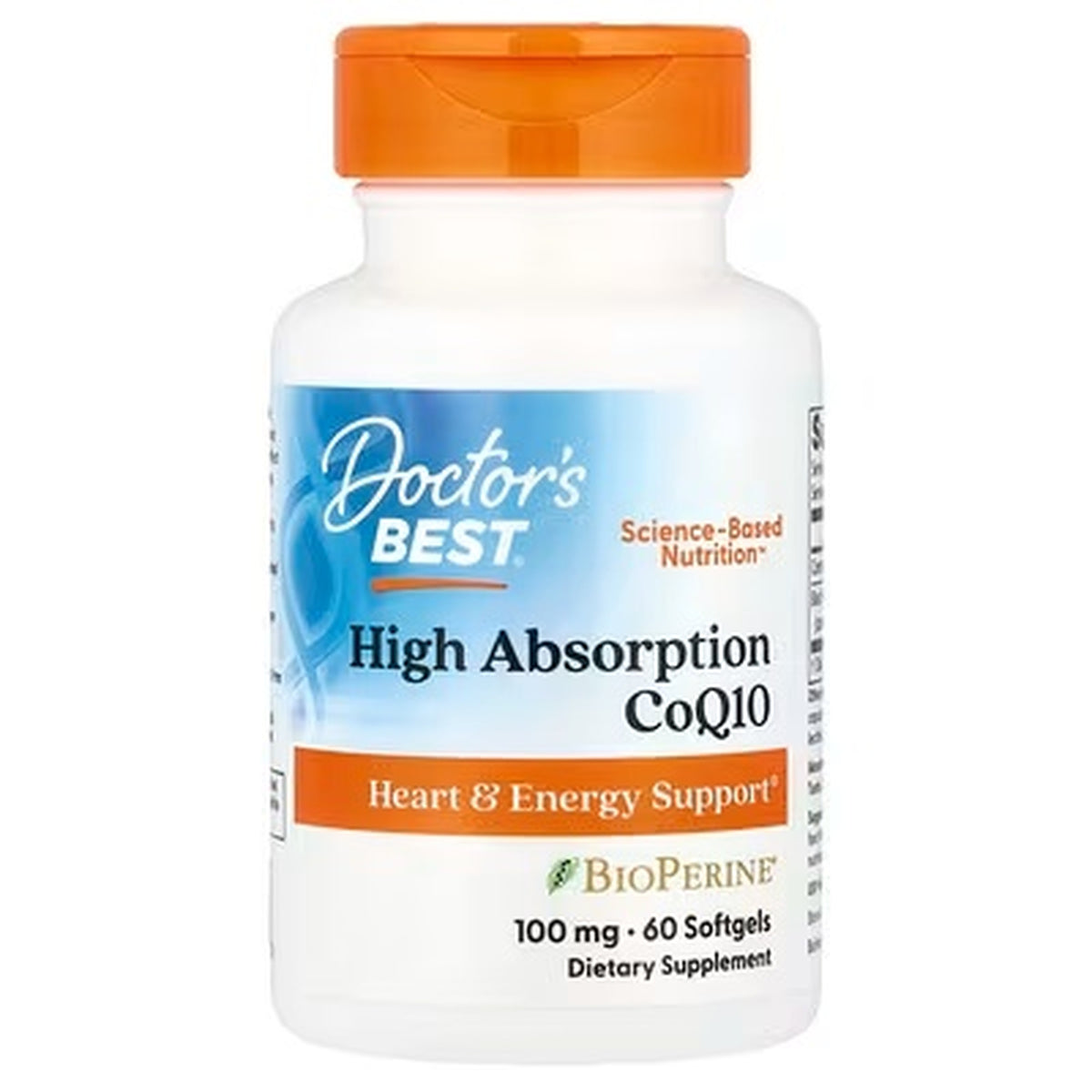 Doctor’s Best High Absorption CoQ10 with BioPerine – 100 mg, 60 Softgels — product image 1
