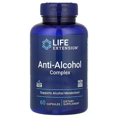 Life Extension Anti-Alcohol Complex Supports Alcohol Metabolism 60 Capsules