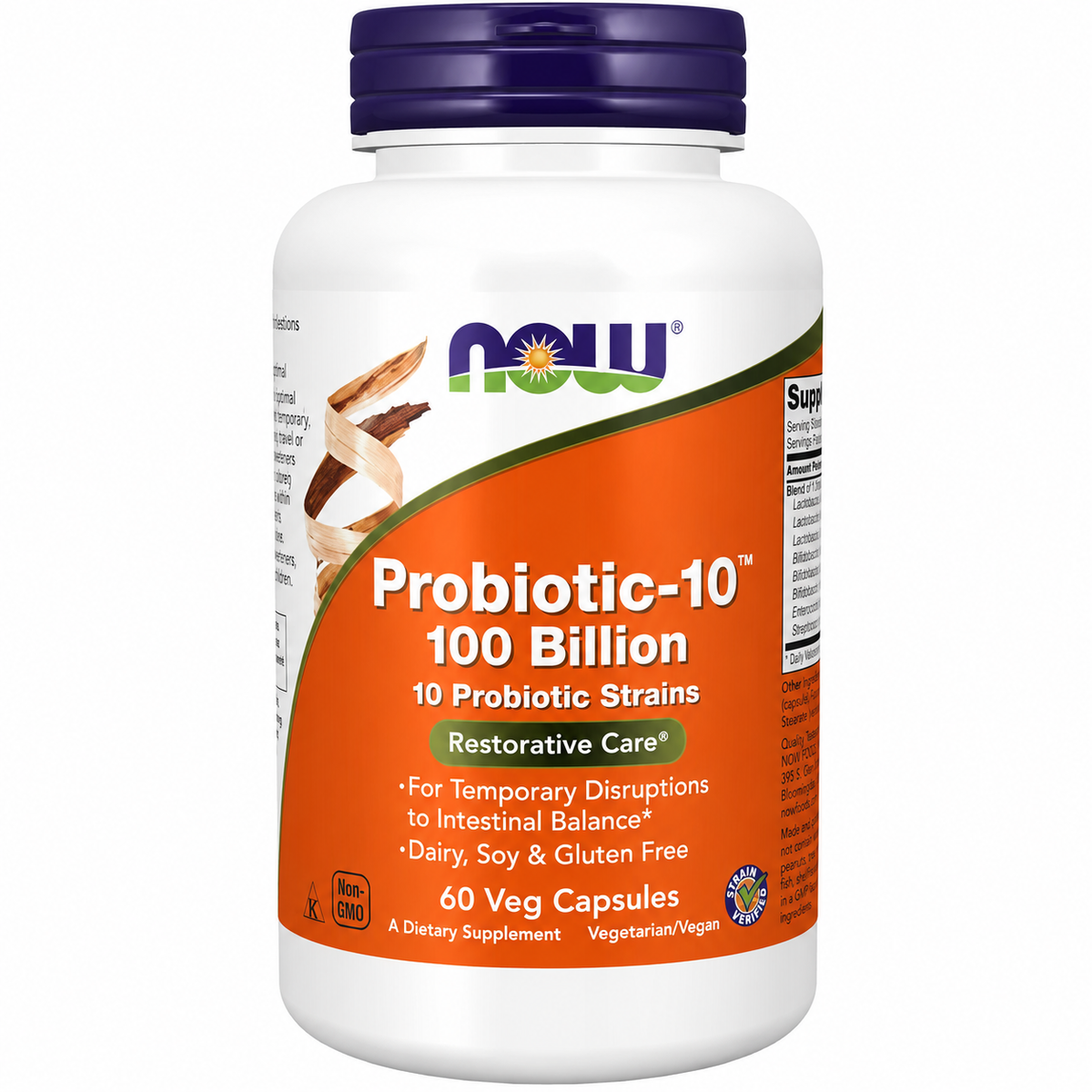 NOW Foods Probiotic-10 100 Billion 60 Veg Capsules