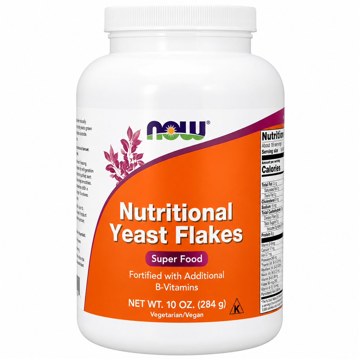 NOW Foods Nutritional Yeast Flakes Super Food Fortified with B-Vitamins 10oz
