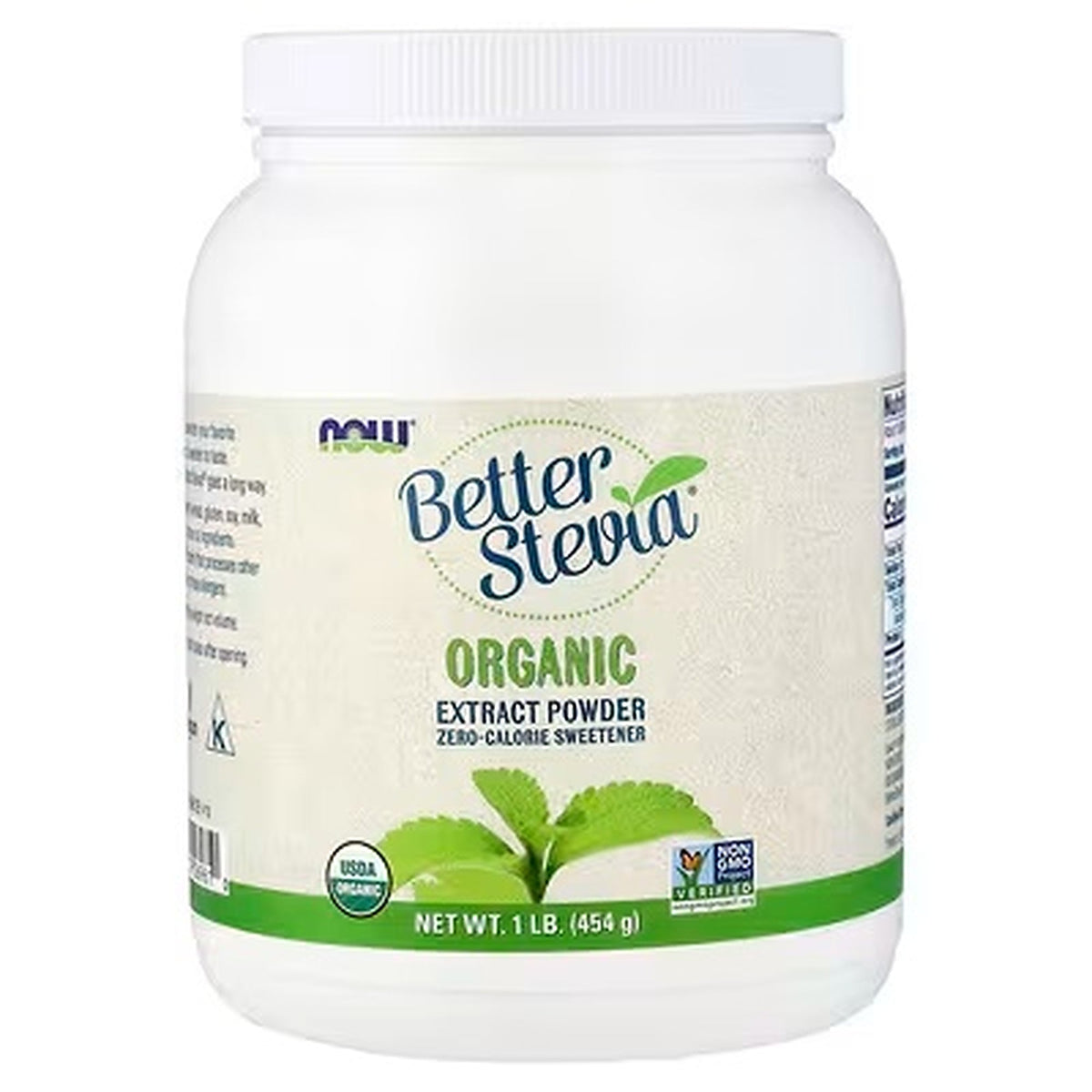 NOW Better Stevia Organic Extract Powder Zero-Calorie Sweetener 1lb 454g