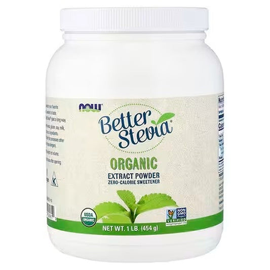 NOW Better Stevia Organic Extract Powder Zero-Calorie Sweetener 1lb 454g