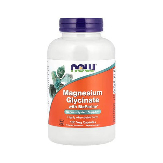 Now Foods Magnesium Glycinate with BioPerine® – 180 Veg Capsules