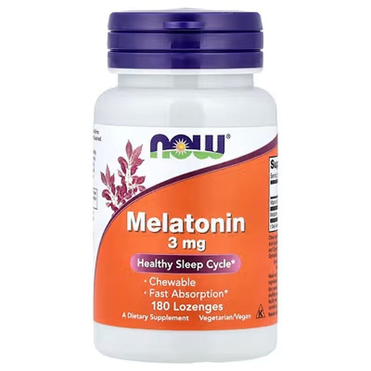 NOW Foods Melatonin 3mg Chewable Lozenges 180 Count