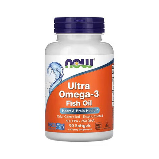 Now Foods Ultra Omega-3 Fish Oil – 500 EPA/250 DHA, 90 Softgels