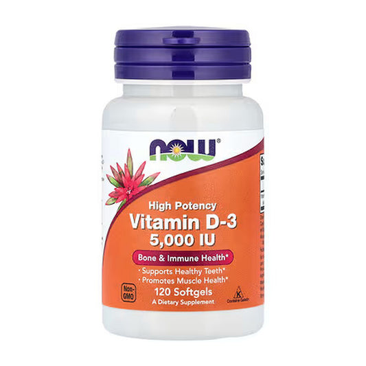 Now Foods Vitamin D-3 High Potency 5000 IU 120 Softgels