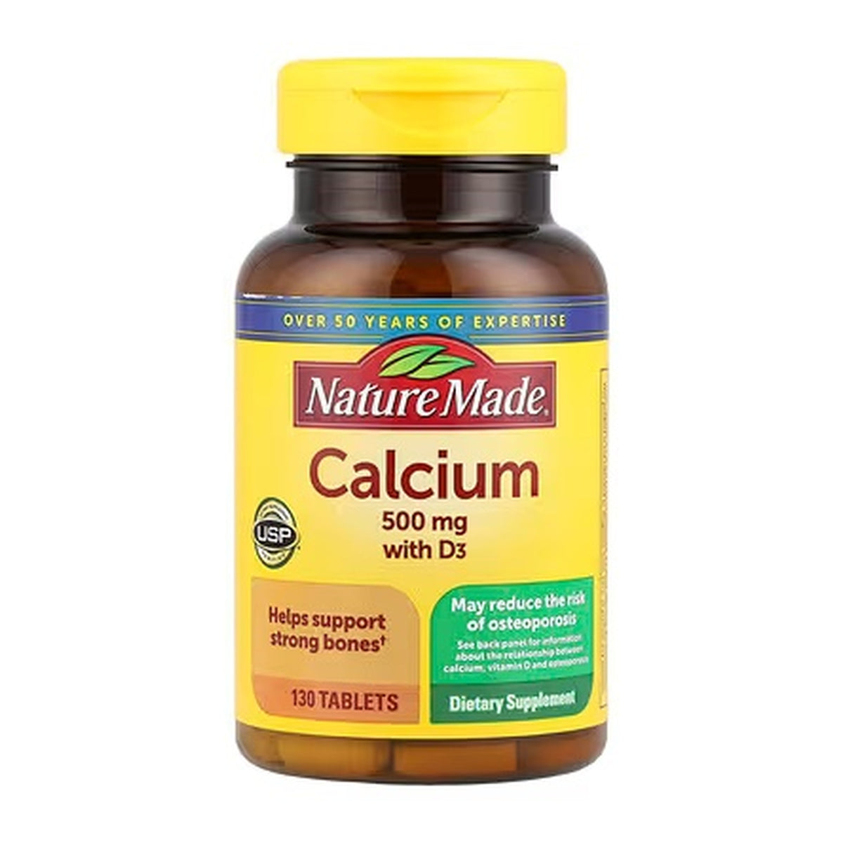 Nature Made Calcium 500 mg with D3 - 130 Tablets