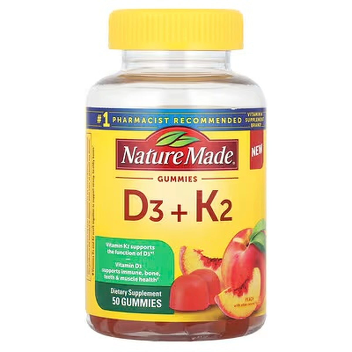 Nature Made D3 + K2 Gummies - 50 Gummies