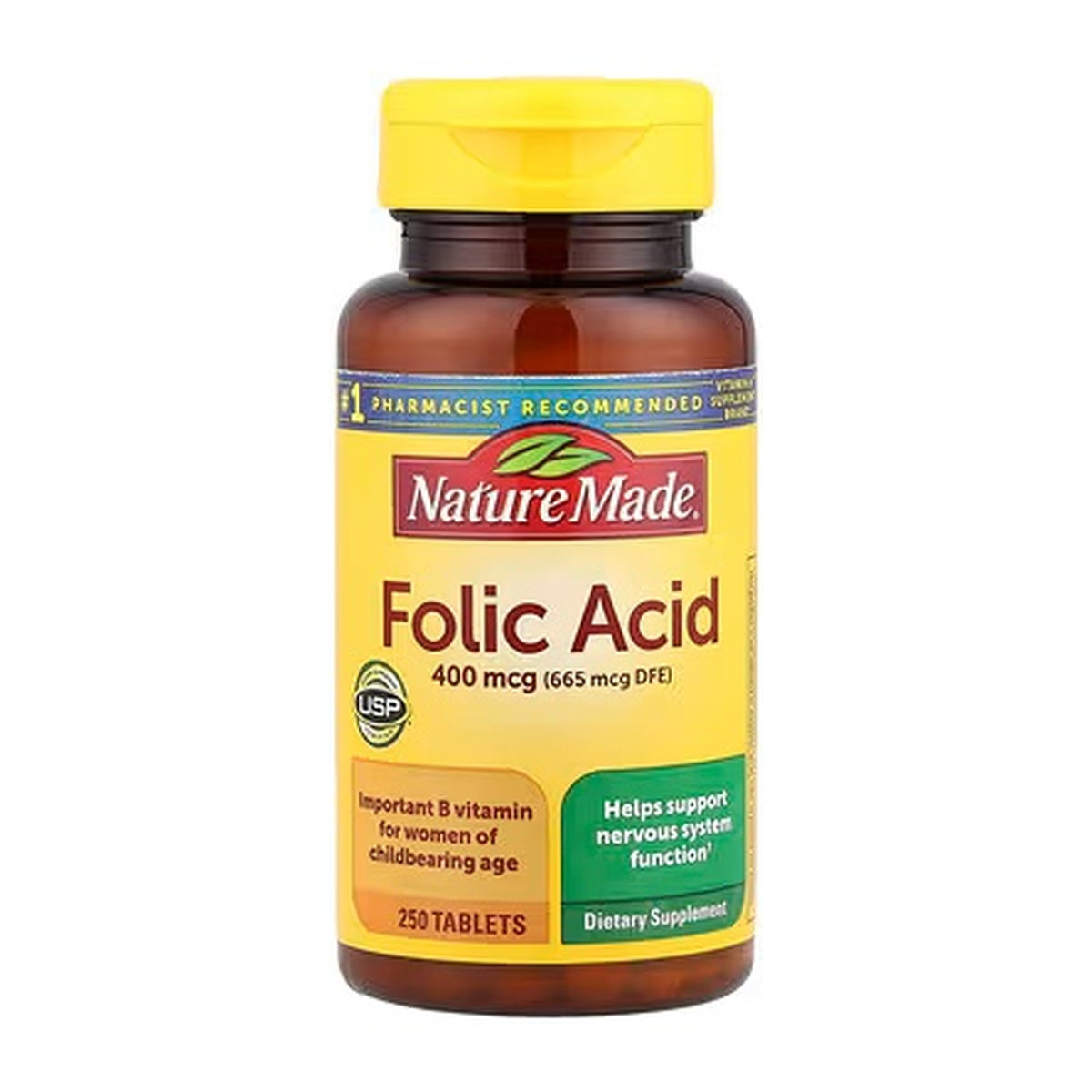 Nature Made Folic Acid 400 mcg (665 mcg DFE) - 250 Tablets