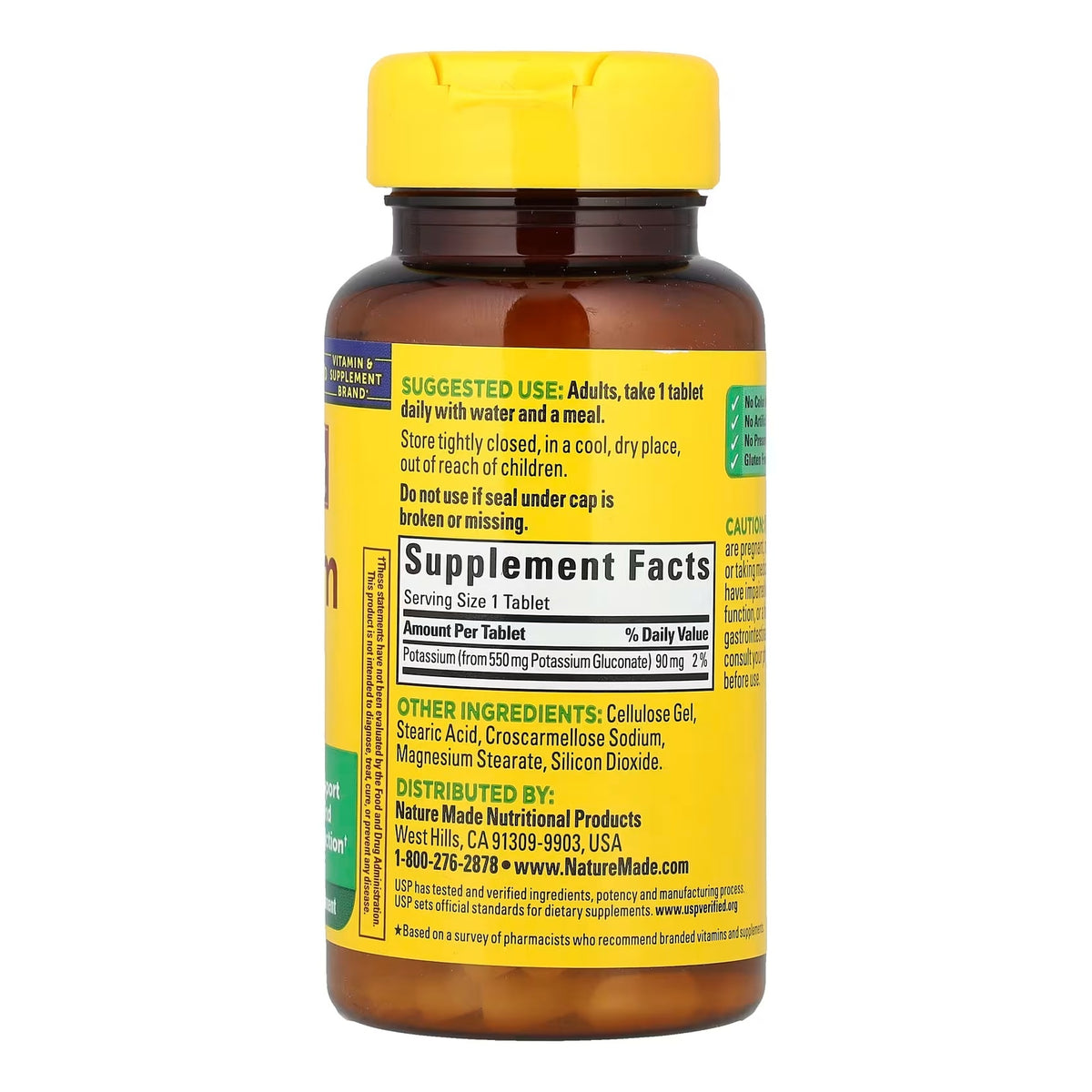 Nature Made Potassium Gluconate - 100 Tablets