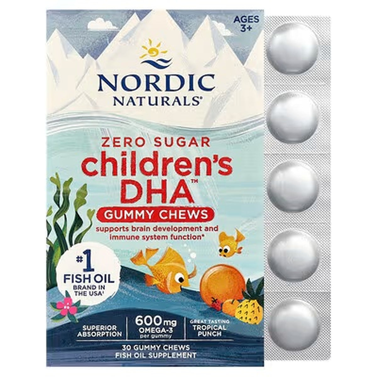 Nordic Naturals Children's DHA Gummy - Omega-3 Support for Kids' Brain & Eye Health