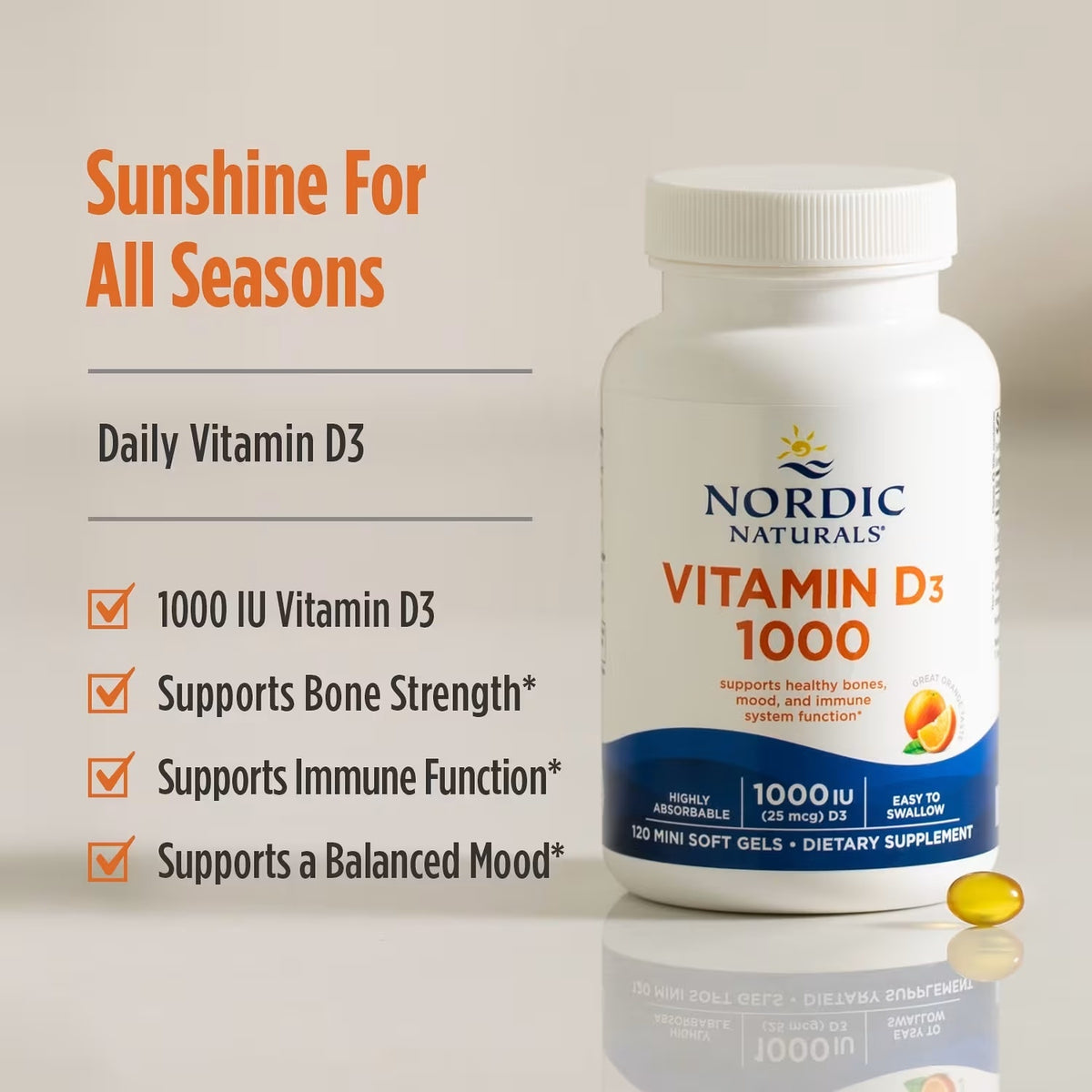 Nordic Naturals Vitamin D3 1000 IU