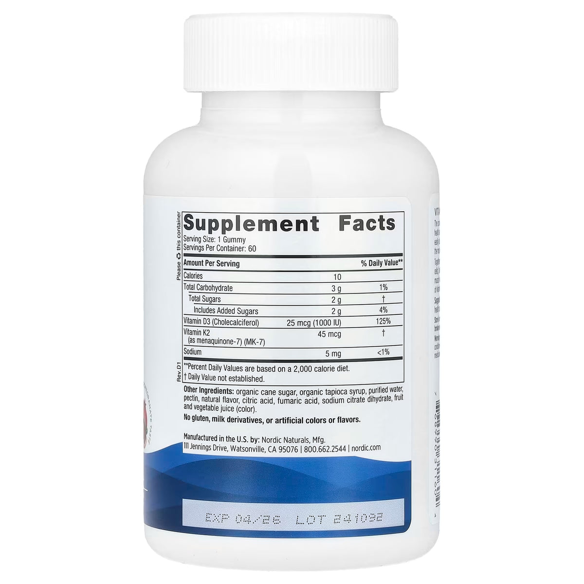 Nordic Naturals Vitamin D3+K2 Gummies