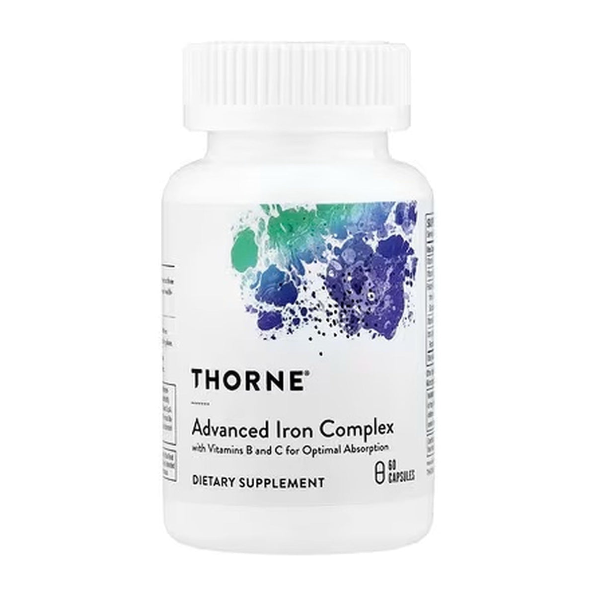 Thorne Advanced Iron Complex with Vitamins B and C for Optimal Absorption Energy Blood Immune Health 60 Capsules Dietary Supplement