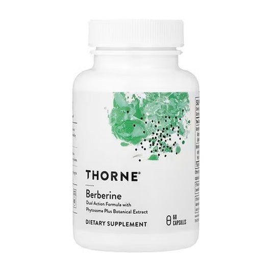 Thorne Berberine Dual Action Formula Phytosome Plus Botanical Extract Blood Sugar Metabolic Cardiovascular Health 60 Capsules