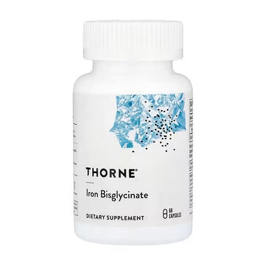 Thorne Iron Bisglycinate Highly Bioavailable Chelated Iron Energy Red Blood Cell Production 60 Capsules Dietary Supplement