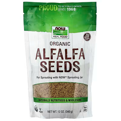 NOW Real Food Organic Alfalfa Seeds For Sprouting 12oz 340g