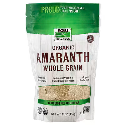 NOW Real Food Organic Amaranth Whole Grain Gluten-Free 16oz 454g