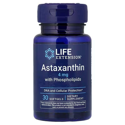 Life Extension Astaxanthin 4 mg with Phospholipids DNA and Cellular Protection 30 Softgels