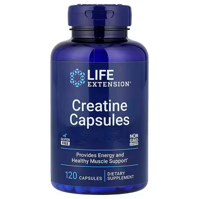 Life Extension Creatine Capsules – 120 Capsules, Provides Energy and Healthy Muscle Support