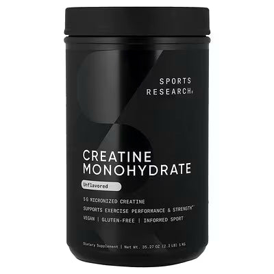 Sports Research Creatine Monohydrate Unflavored 5g Micronized Vegan Gluten-Free Informed Sport 1kg