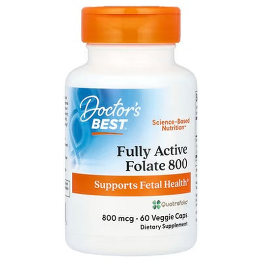 Doctor’s Best Fully Active Folate 800 with Quatrefolic – 800 mcg DFE, 60 Veggie Capsules — product image 1