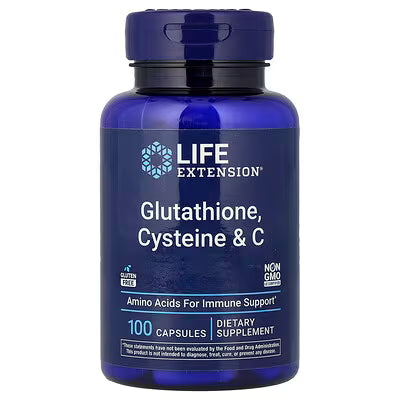 Life Extension Glutathione, Cysteine & C – 100 Capsules, Amino Acids for Immune Support