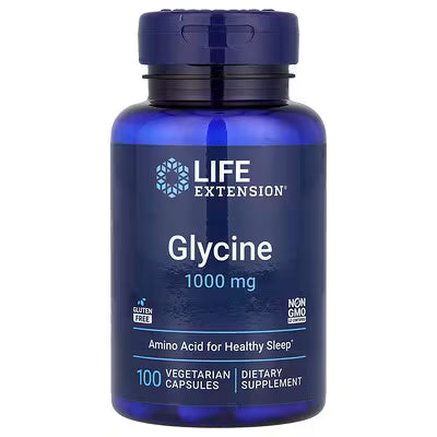 Life Extension Glycine 1000 mg – 100 Vegetarian Capsules, Amino Acid for Healthy Sleep