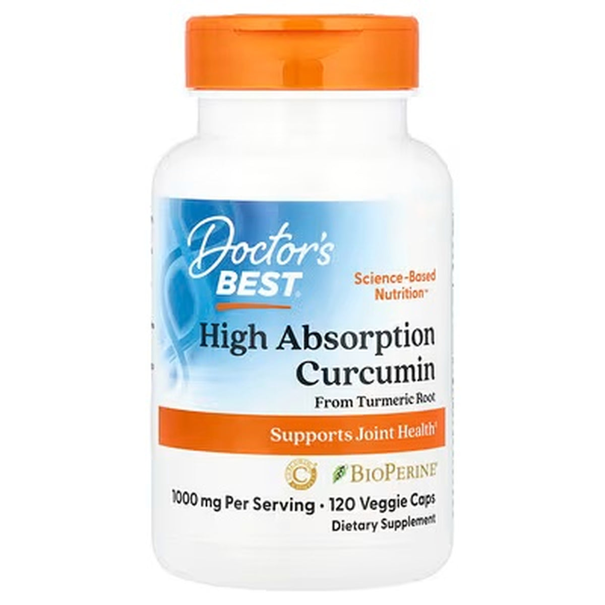 Doctor’s Best High Absorption Curcumin with BioPerine – 120 Veggie Capsules — product image 1
