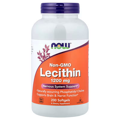 NOW Foods Lecithin 1200mg Non-GMO 200 Softgels