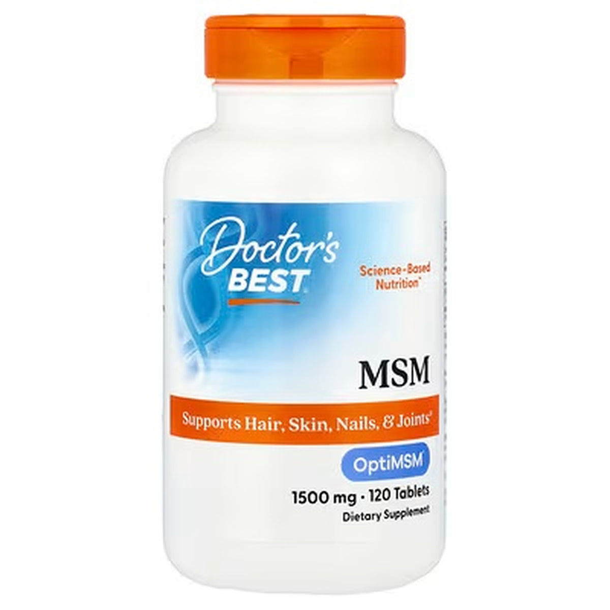 Doctor’s Best MSM with OptiMSM – 1500 mg, 120 Tablets — product image 1