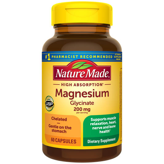 Nature Made Magnesium Glycinate 200 mg – 60 Capsules — front package