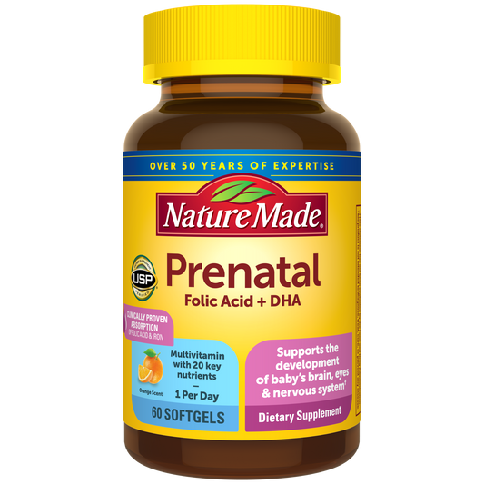 Nature Made Prenatal + DHA – 60 Softgels — front package