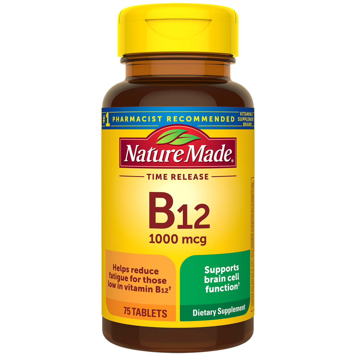 Nature Made B12 1,000 mcg Time Release – 75 Tablets — front package