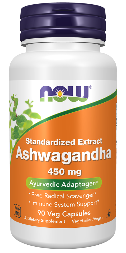 NOW Foods Ashwagandha 450 mg, 90 veg capsules