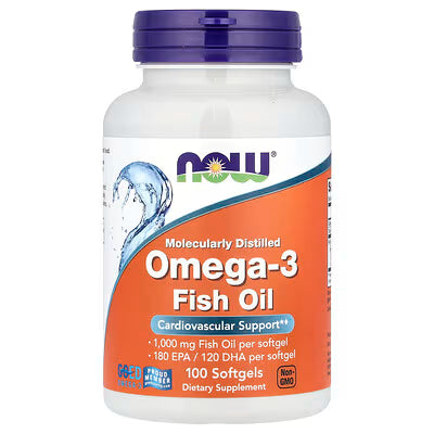 NOW Foods Omega-3 Fish Oil 100 Softgels
