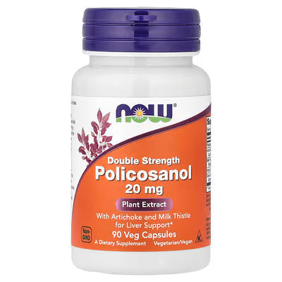NOW Foods Policosanol 20mg Double Strength 90 Veg Capsules