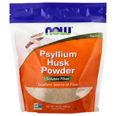 NOW Psyllium Husk Powder Soluble Fiber Digestive Support 24oz bag