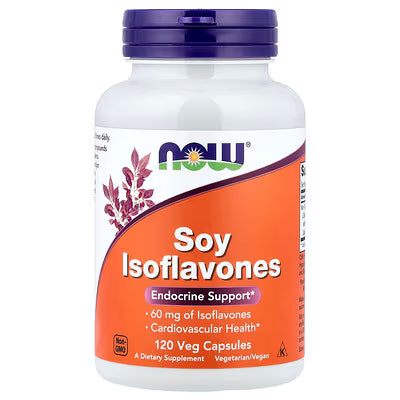 NOW Foods Soy Isoflavones 60mg Endocrine Support 120 Veg Capsules