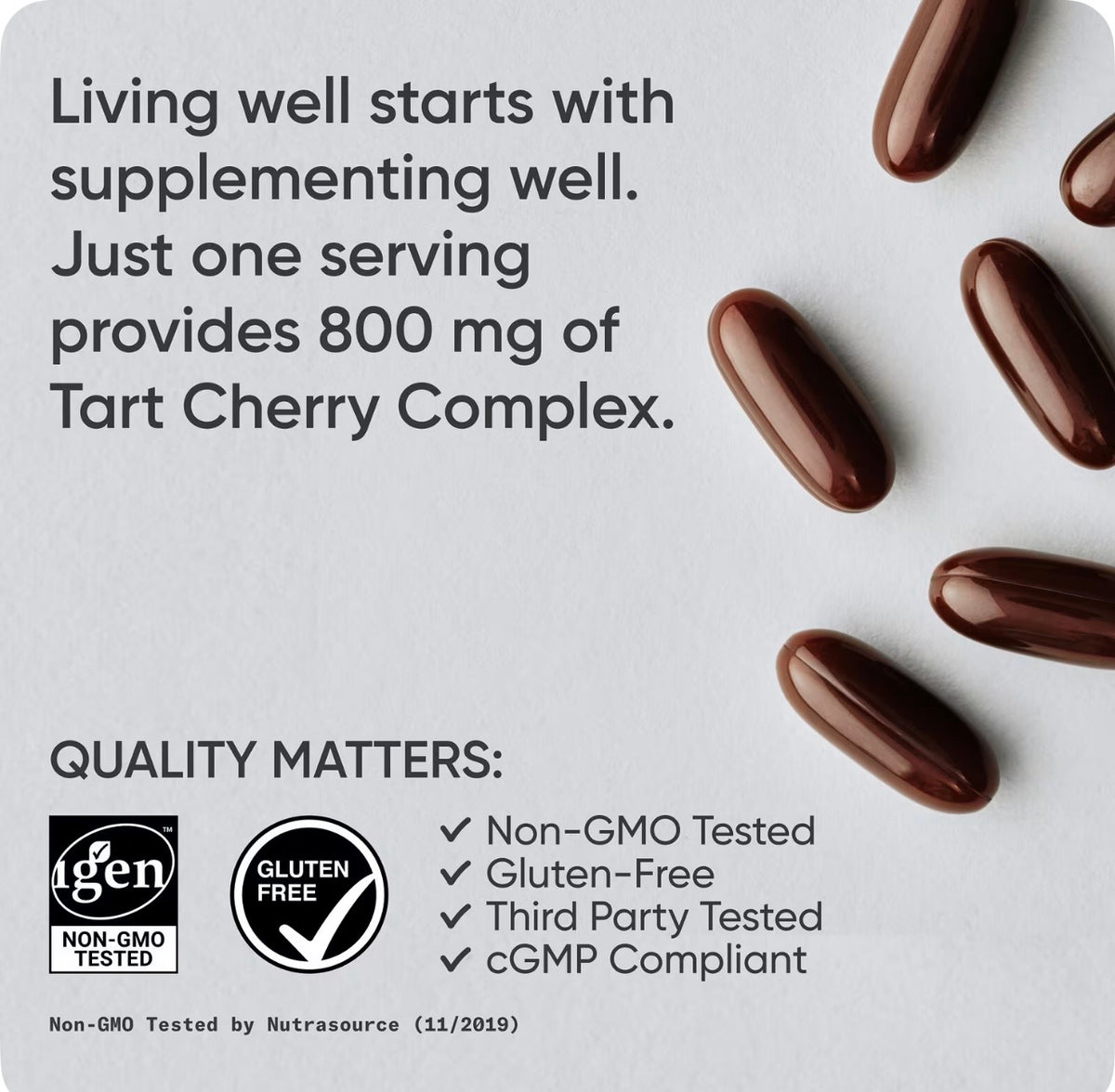 Sports Research Tart Cherry 800 mg quality and testing information